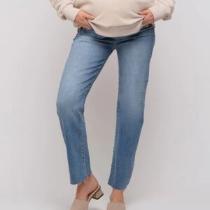 Raw hem maternity jeans- straight leg- 24